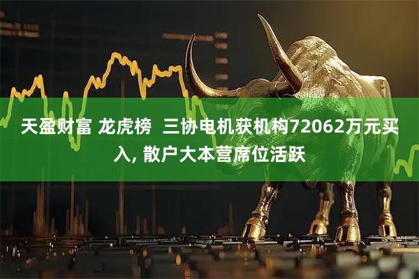 天盈财富 龙虎榜  三协电机获机构72062万元买入, 散户大本营席位活跃